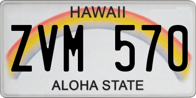 HI license plate ZVM570