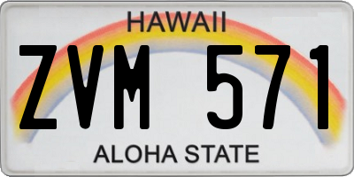 HI license plate ZVM571