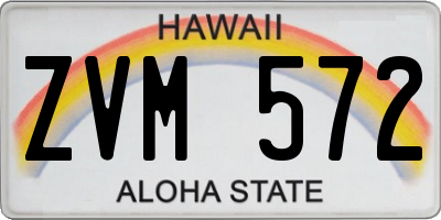 HI license plate ZVM572