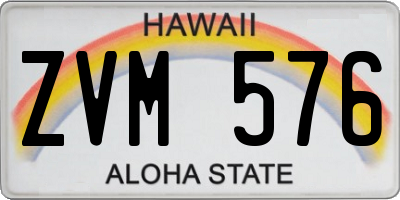 HI license plate ZVM576