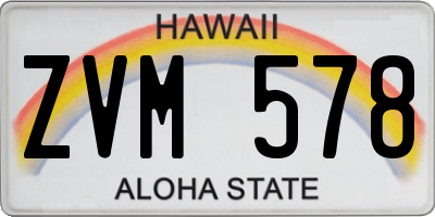 HI license plate ZVM578