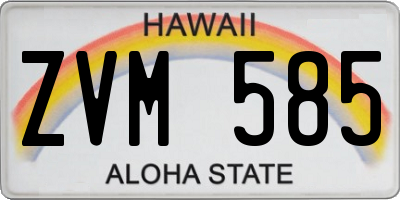 HI license plate ZVM585
