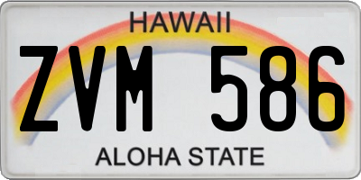 HI license plate ZVM586