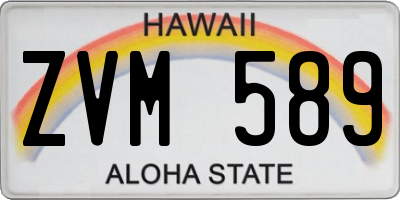 HI license plate ZVM589