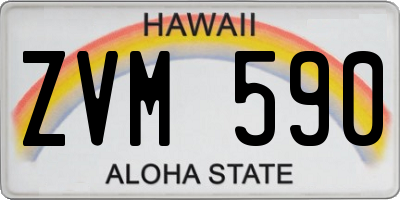 HI license plate ZVM590