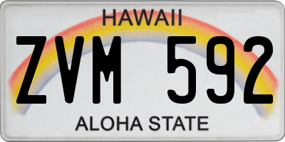 HI license plate ZVM592