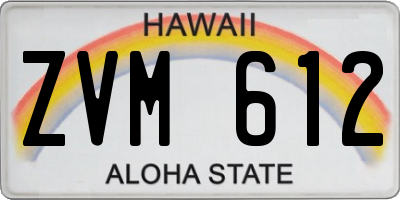 HI license plate ZVM612