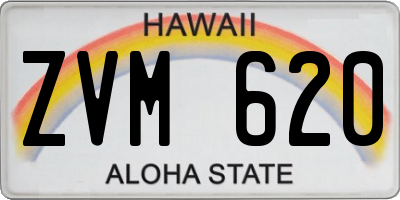 HI license plate ZVM620