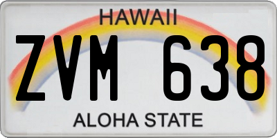 HI license plate ZVM638