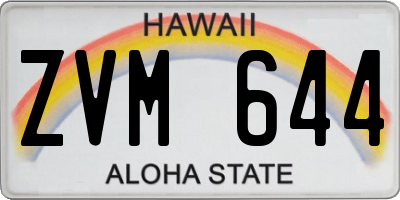 HI license plate ZVM644