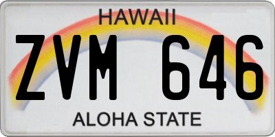 HI license plate ZVM646
