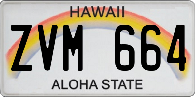 HI license plate ZVM664