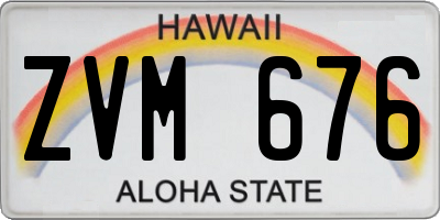 HI license plate ZVM676