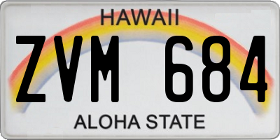 HI license plate ZVM684