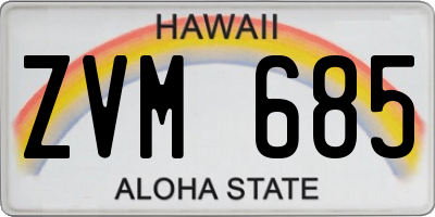 HI license plate ZVM685