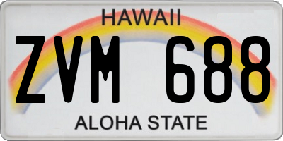HI license plate ZVM688