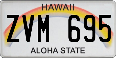 HI license plate ZVM695