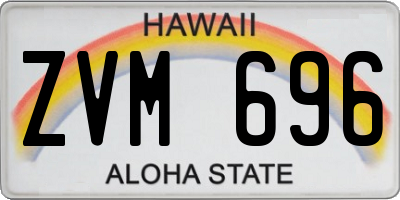 HI license plate ZVM696