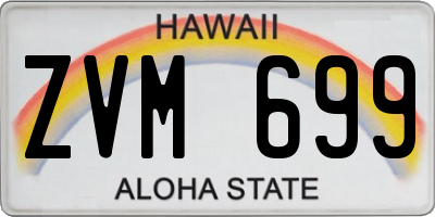 HI license plate ZVM699