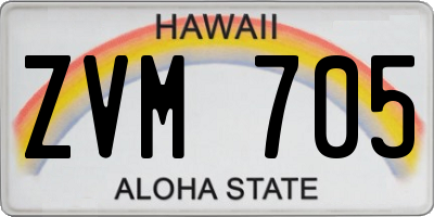 HI license plate ZVM705