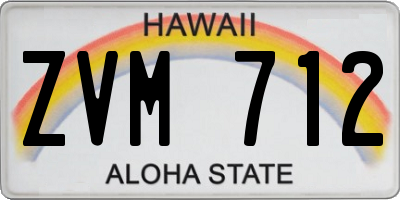 HI license plate ZVM712