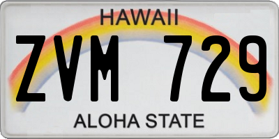 HI license plate ZVM729