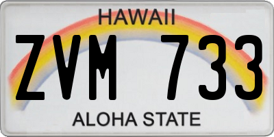 HI license plate ZVM733