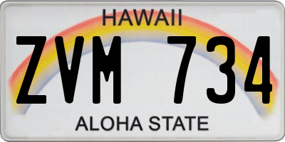 HI license plate ZVM734