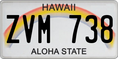HI license plate ZVM738