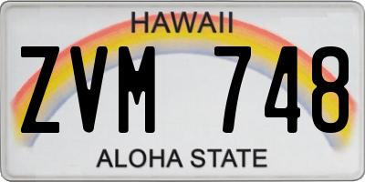 HI license plate ZVM748