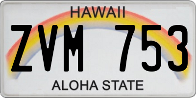 HI license plate ZVM753