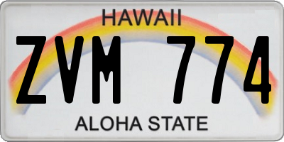 HI license plate ZVM774
