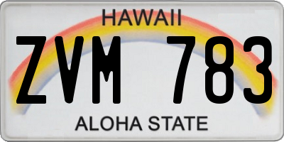 HI license plate ZVM783