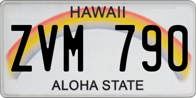 HI license plate ZVM790