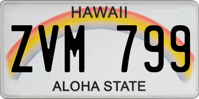 HI license plate ZVM799