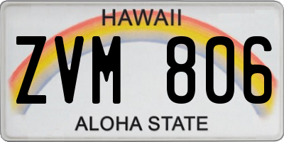 HI license plate ZVM806