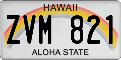 HI license plate ZVM821