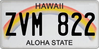 HI license plate ZVM822
