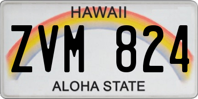 HI license plate ZVM824