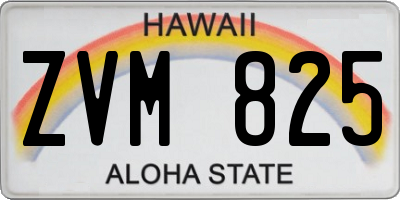 HI license plate ZVM825