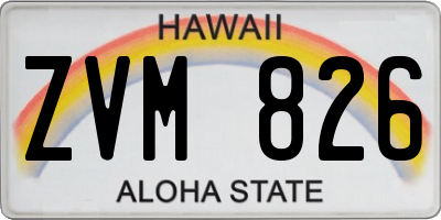 HI license plate ZVM826