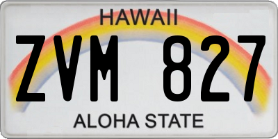 HI license plate ZVM827