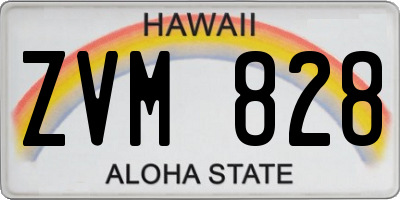 HI license plate ZVM828