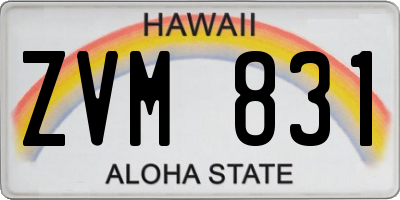 HI license plate ZVM831