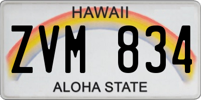 HI license plate ZVM834