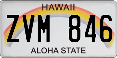 HI license plate ZVM846