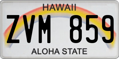 HI license plate ZVM859