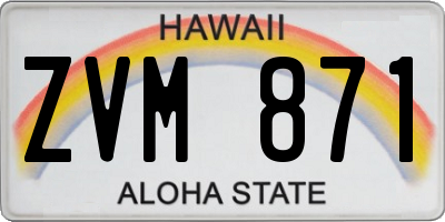 HI license plate ZVM871