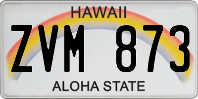 HI license plate ZVM873