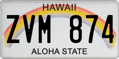 HI license plate ZVM874